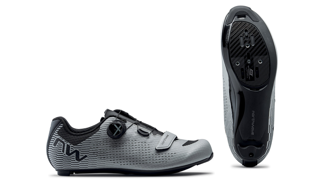 NORTHWAVE Cycle Carbon Clip Shoes NORTHWAVE STORM CARBON 2 Silver Reflective – Bikeshoe4u.com main image 4